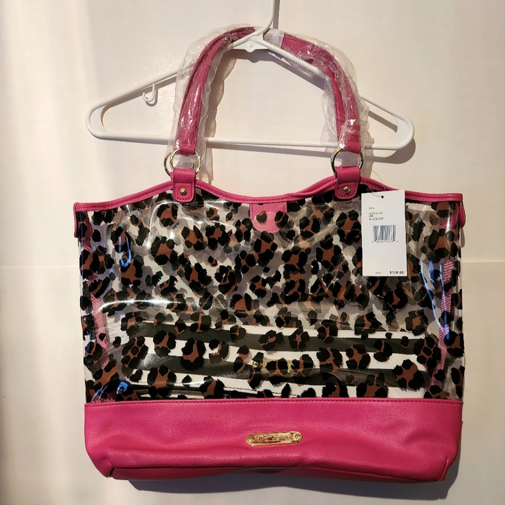 Betsey Johnson Pink & Leopard Tote Bag